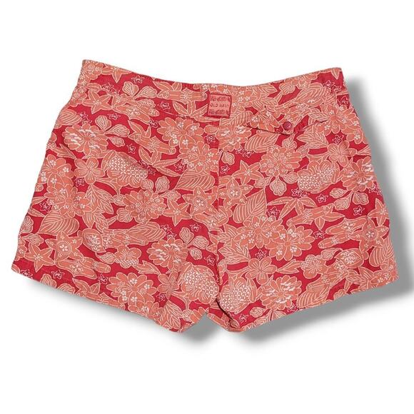 Old Navy Women’s Plus Size Floral Tropical High-Rise Shorts 16 Cotton - Picture 2 of 9